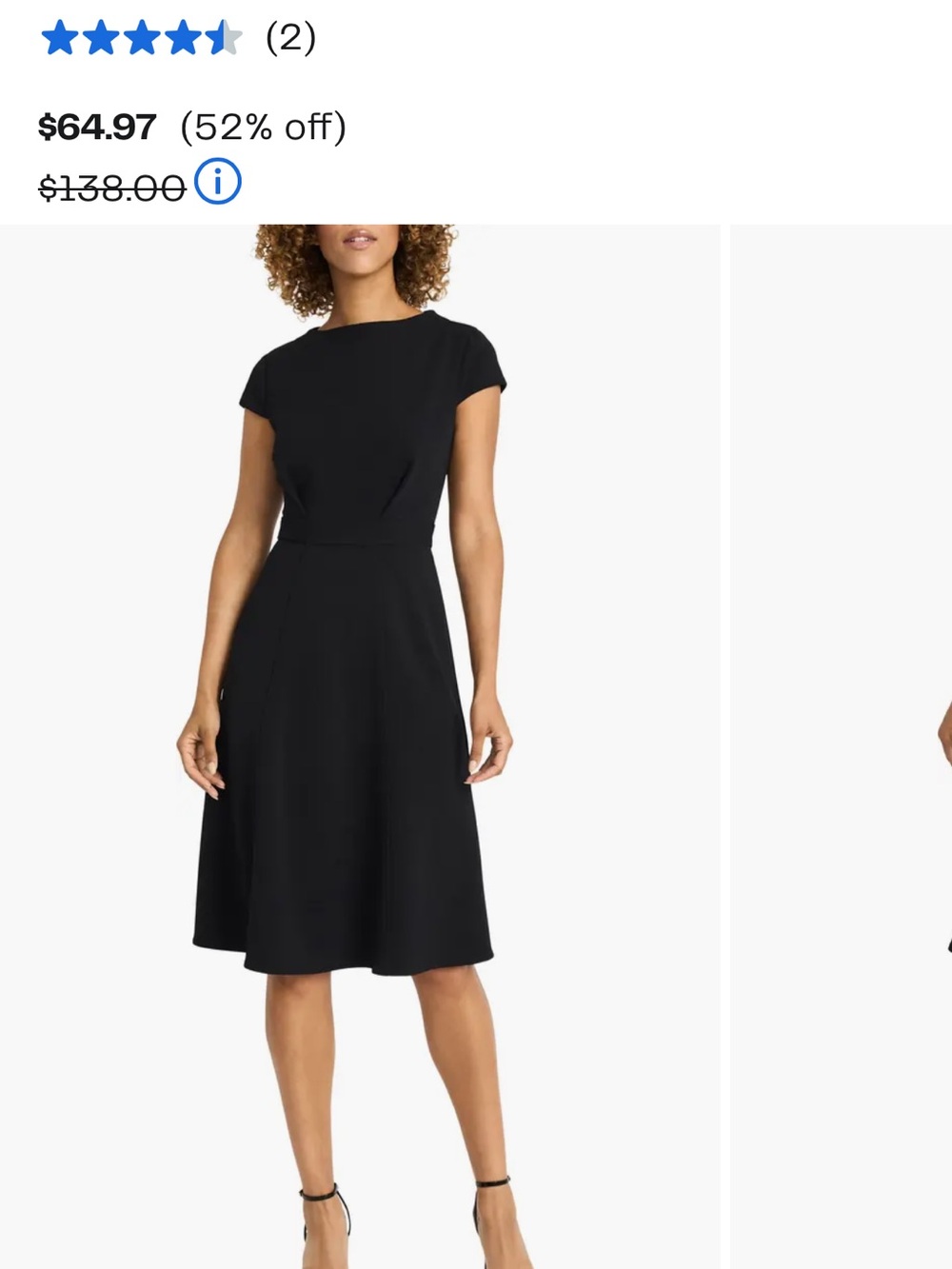 Classic Black Cap-Sleeve A-Line Dress